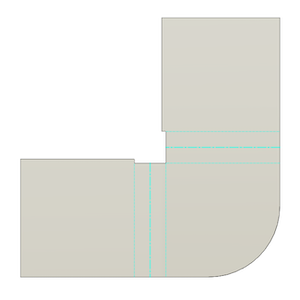 corner relief shape example - trim to bend flat