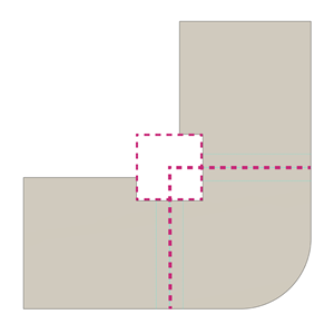 corner relief placement - intersection