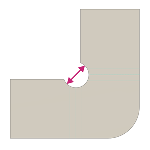 corner relief size - round