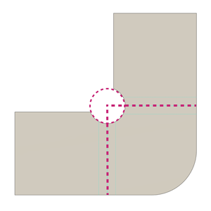 corner relief placement - intersection