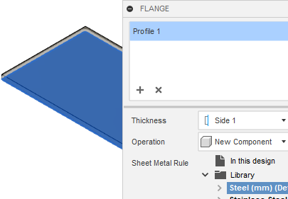 flange sketch select