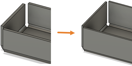 sheet metal flange before and after