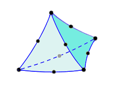 parabolic tetrahedron with curved edges example