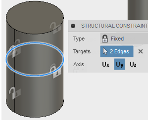 constrain large pin y-direction