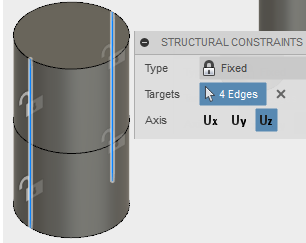 constrain large pin z-direction