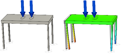 buckling result for plastic table