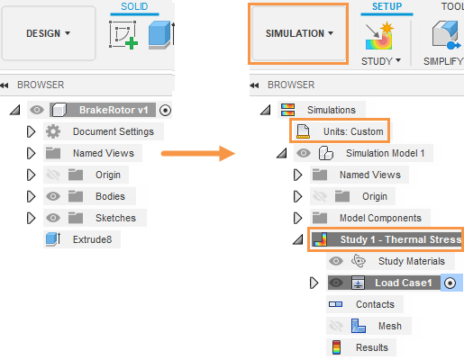 static stress analysis setup