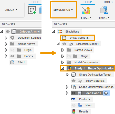 static stress analysis setup