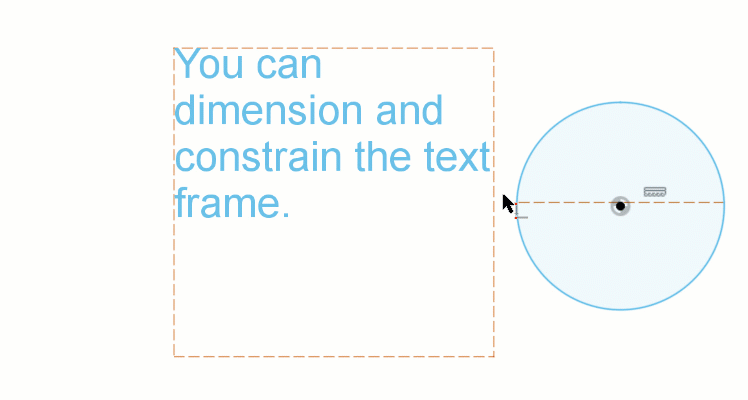 constrain and dimension text frame animation