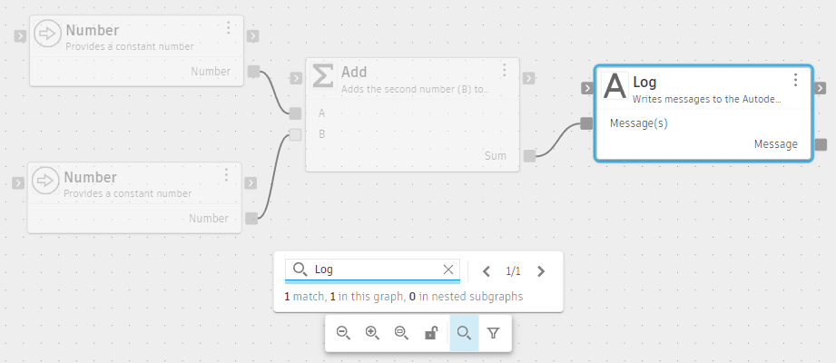 The Navigation Bar with the search box open, showing the search input, result count, navigation arrows, and filter button