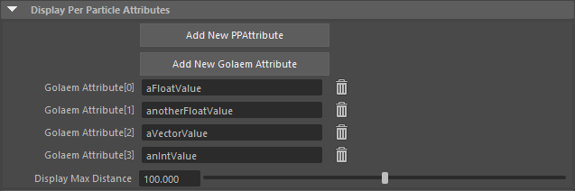 Setting to display some Golaem
Attributes