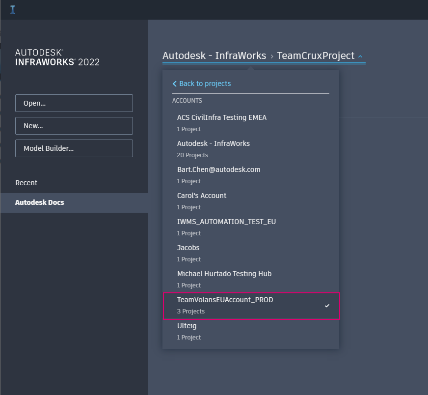select account