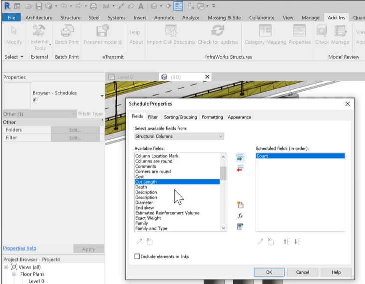 Schedule Revit Categories