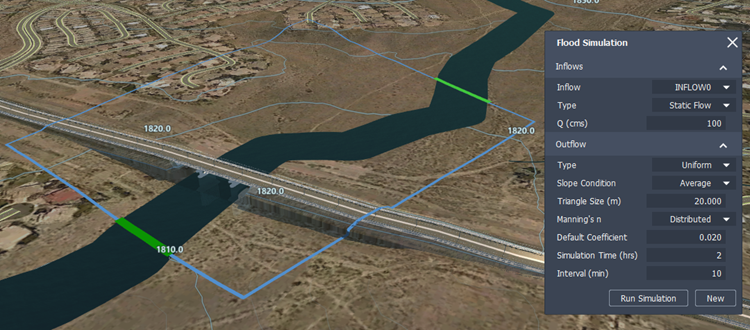 Flood Simulation panel