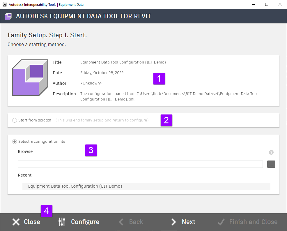 EDT Setup interface