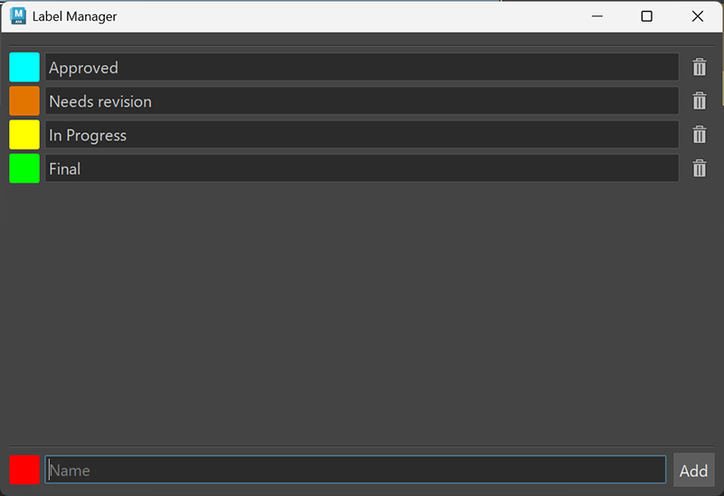 Sequencer - Label manager