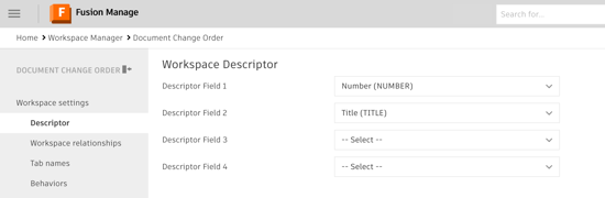 workspace descriptor ui