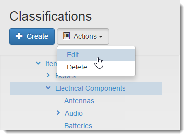 Edit a Classifification