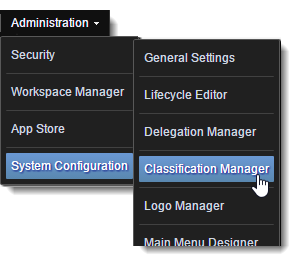 Open classification manager