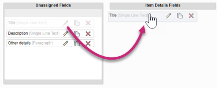 Assign fields to a section