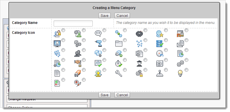 Create a menu category