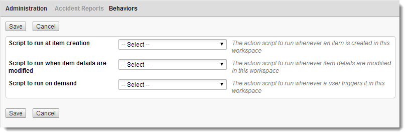 Configure a workspace behavior