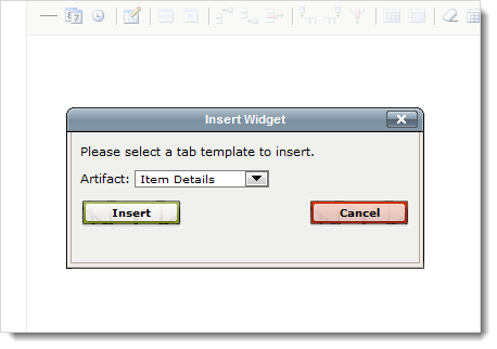 Select artifact to insert