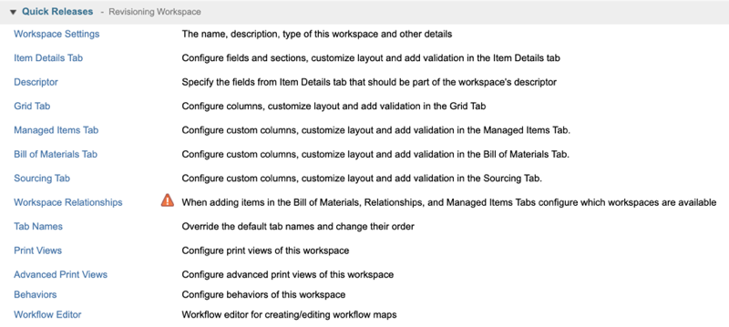 Quick Releases - Revisioning Workspace