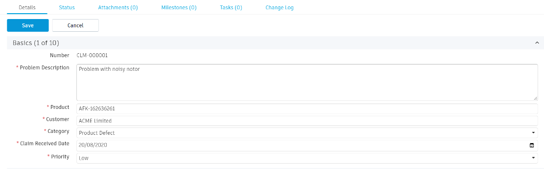 Details tab