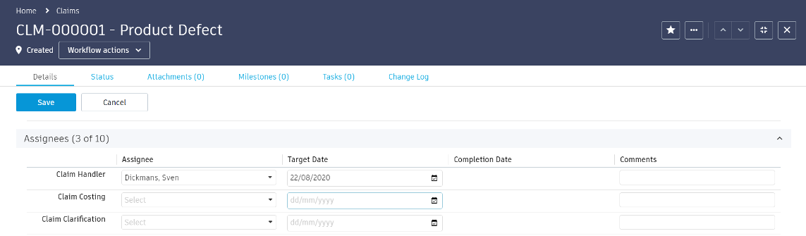 Details tab