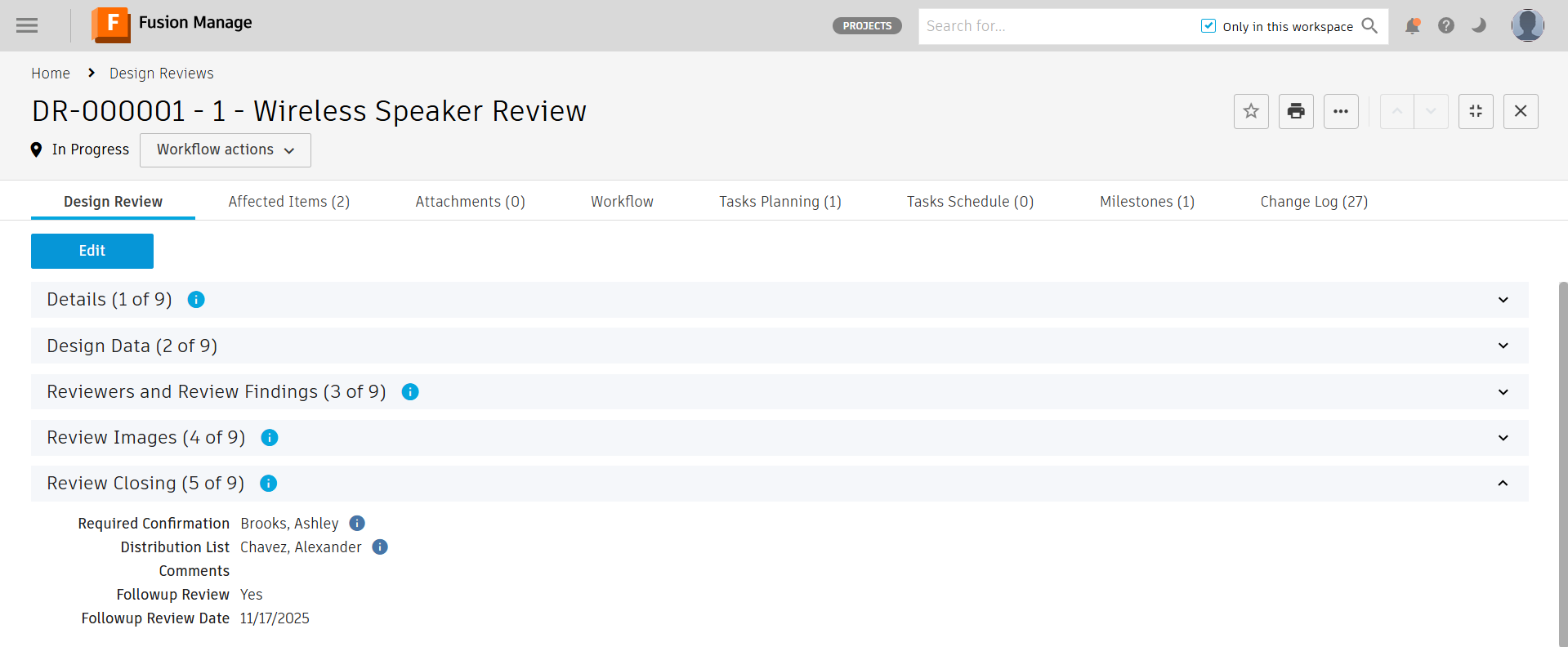 design review closing