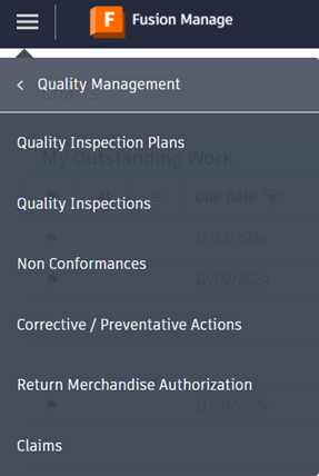quality management menu