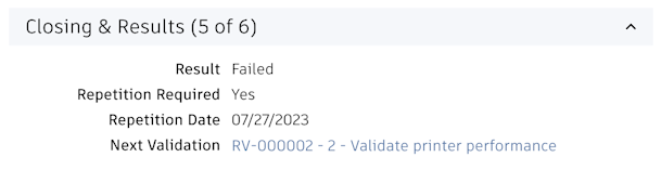 next validation