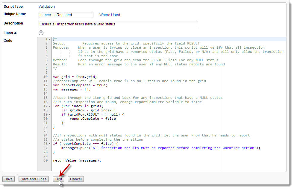 script test