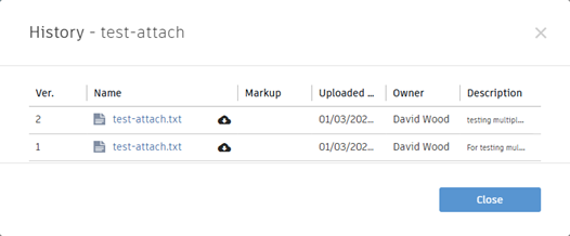 attachments history