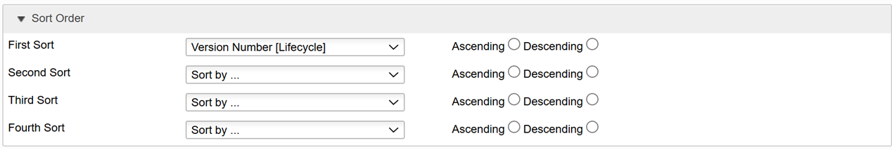 create report sort
