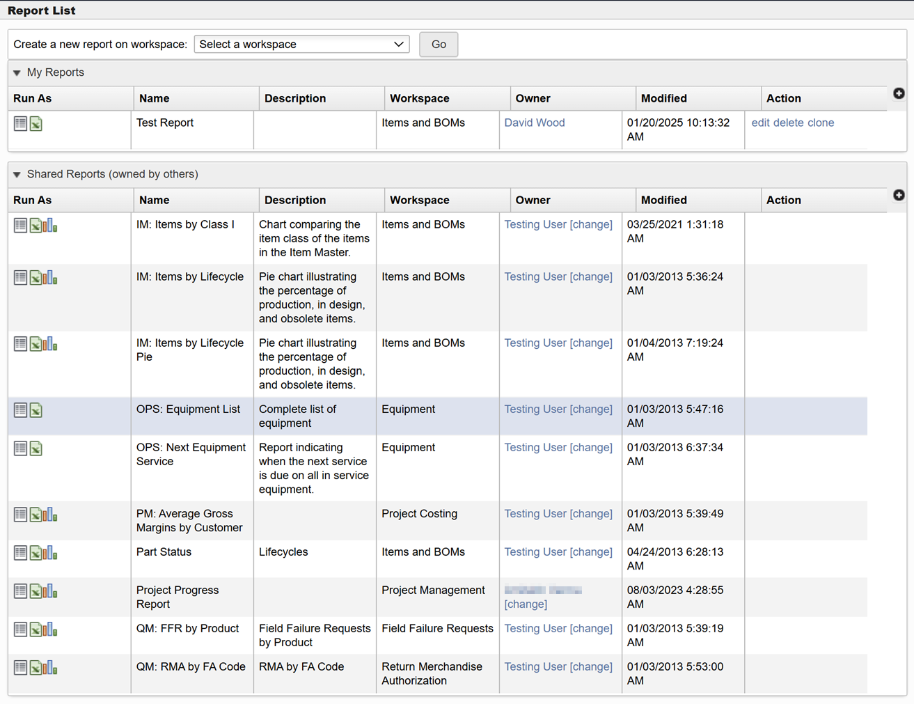 report list