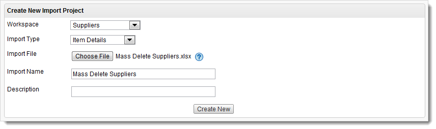 import delete project