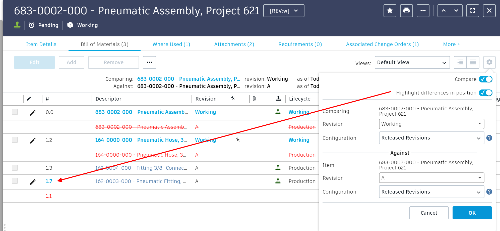 Compare Toggle