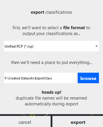 export classifications choose options