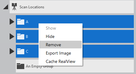 right-click remove option