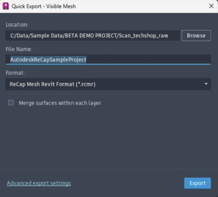 Export Mesh Model