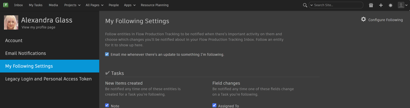 My Follow Settings