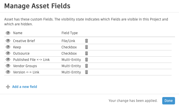 Manage fields