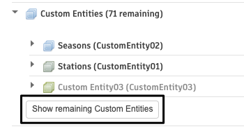 Show All Custom Entities available