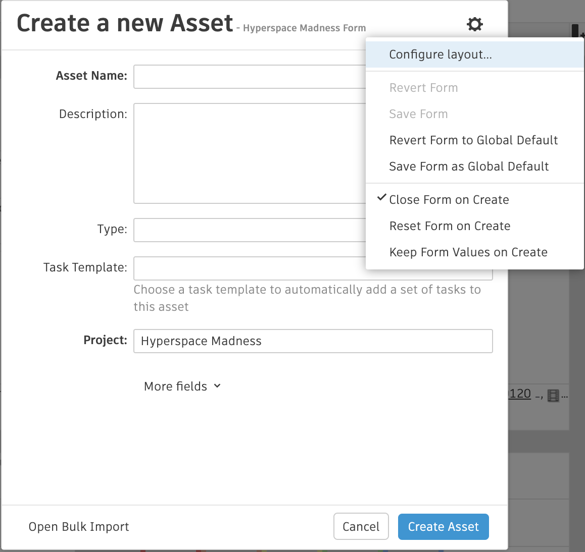 Asset Form