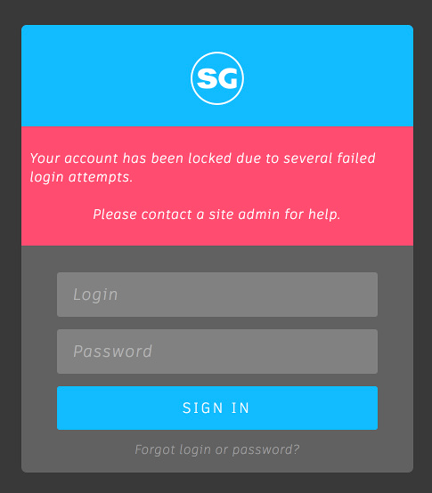 Security: locked out of account after failed login attempts