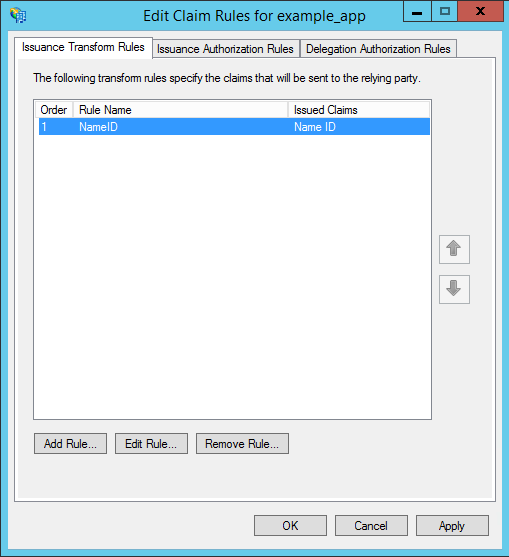 Edit Claim Rules Name ID