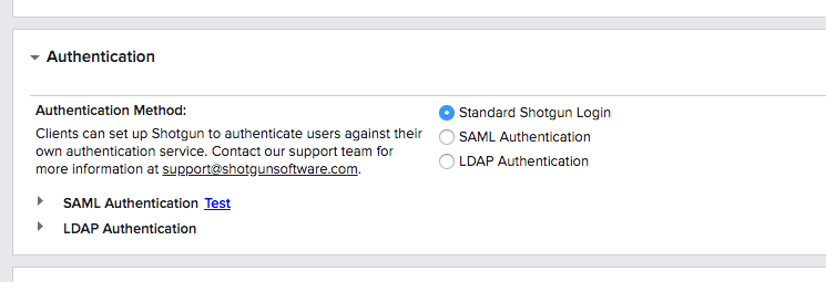 Flow Production Tracking authentication pane