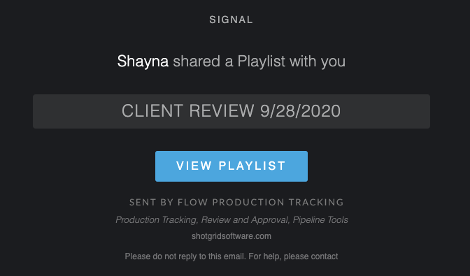 Client Review Site share playlist